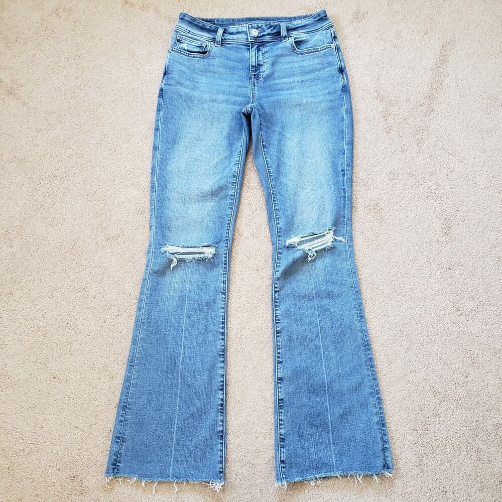 American Eagle Kick Boot Next Level Stretch Distressed Raw Hem Size 2 Reg Y2k